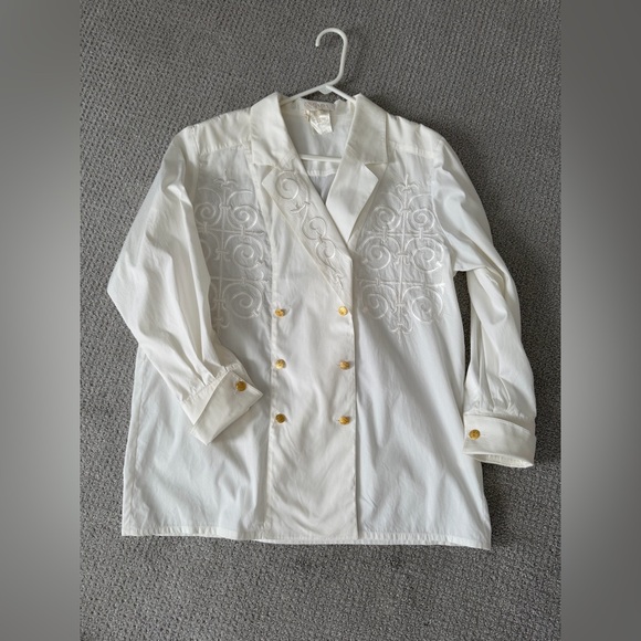 Escada Vintage Embroidered Blouse with Gold Buttons - Picture 2 of 9